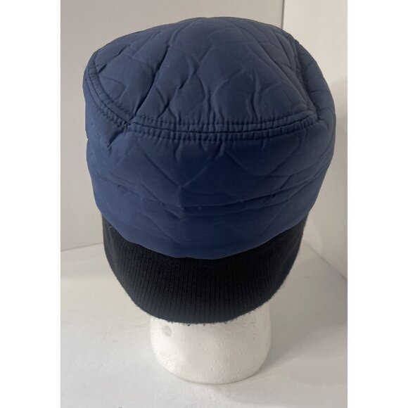 Vintage Downhill Skier Ear Flap Blue Quilted Hat Haband Mens Large - Picture 5 of 10